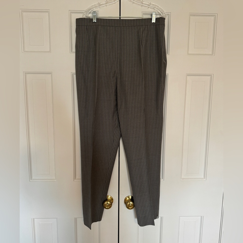 Marina Rinaldi Gray Pinstriped Pantsuit